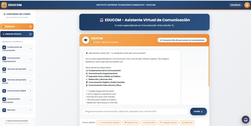 Chatbot para Aprendizaje Híbrido